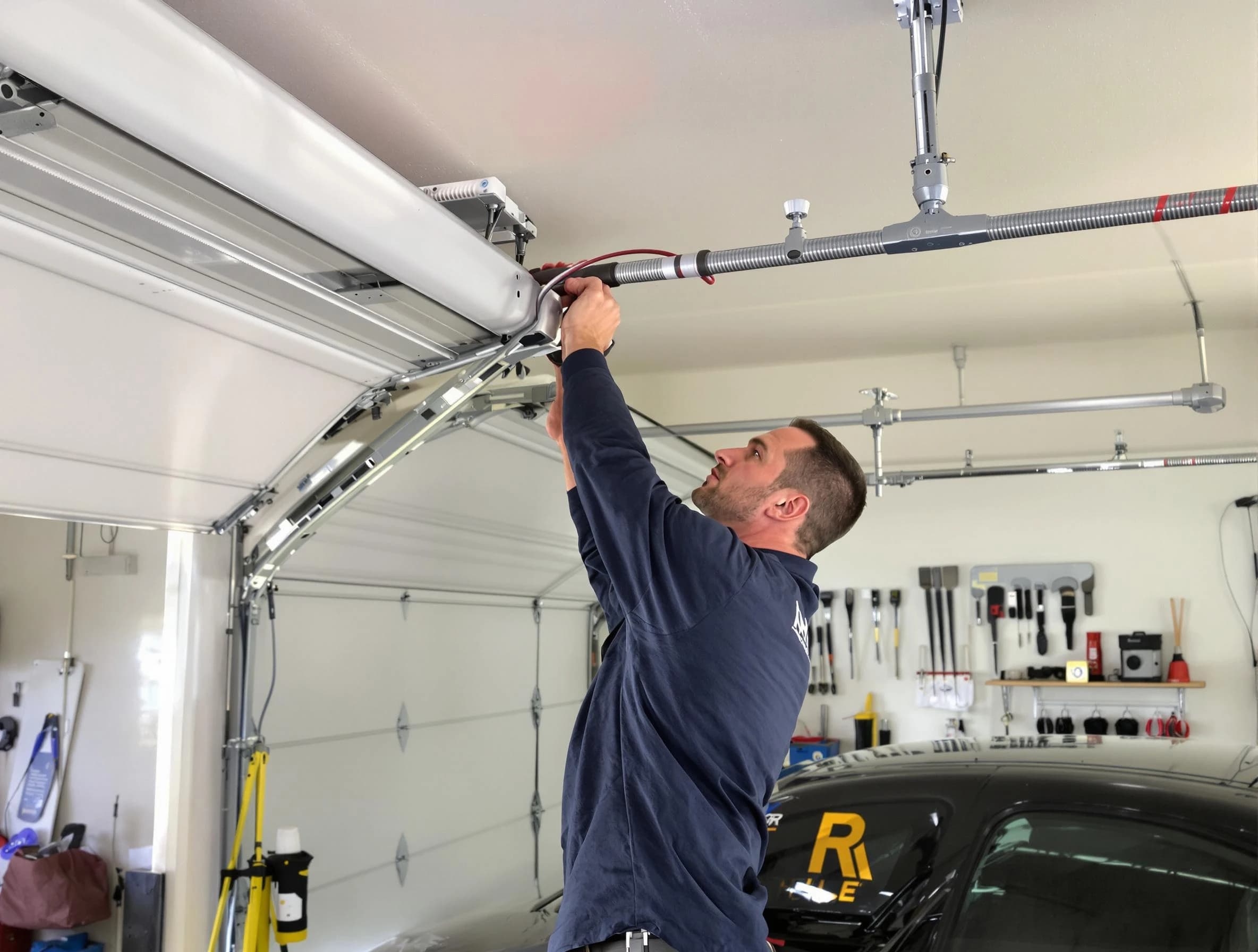 Aurora Garage Door Repair technician performing garage door cable repair in Aurora