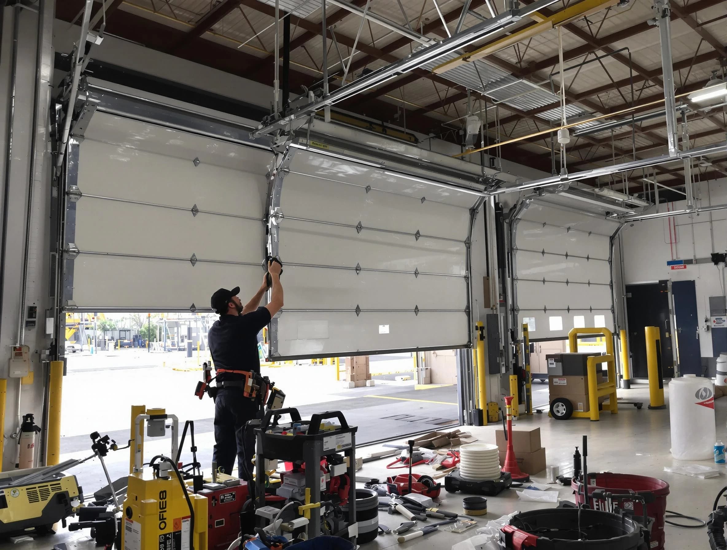 Aurora Garage Door Repair technician performing commercial garage door repair in Aurora