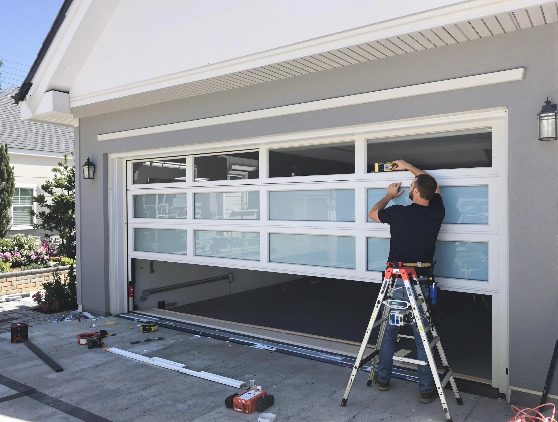 Aurora Garage Door Repair team performing garage door replacement in Aurora