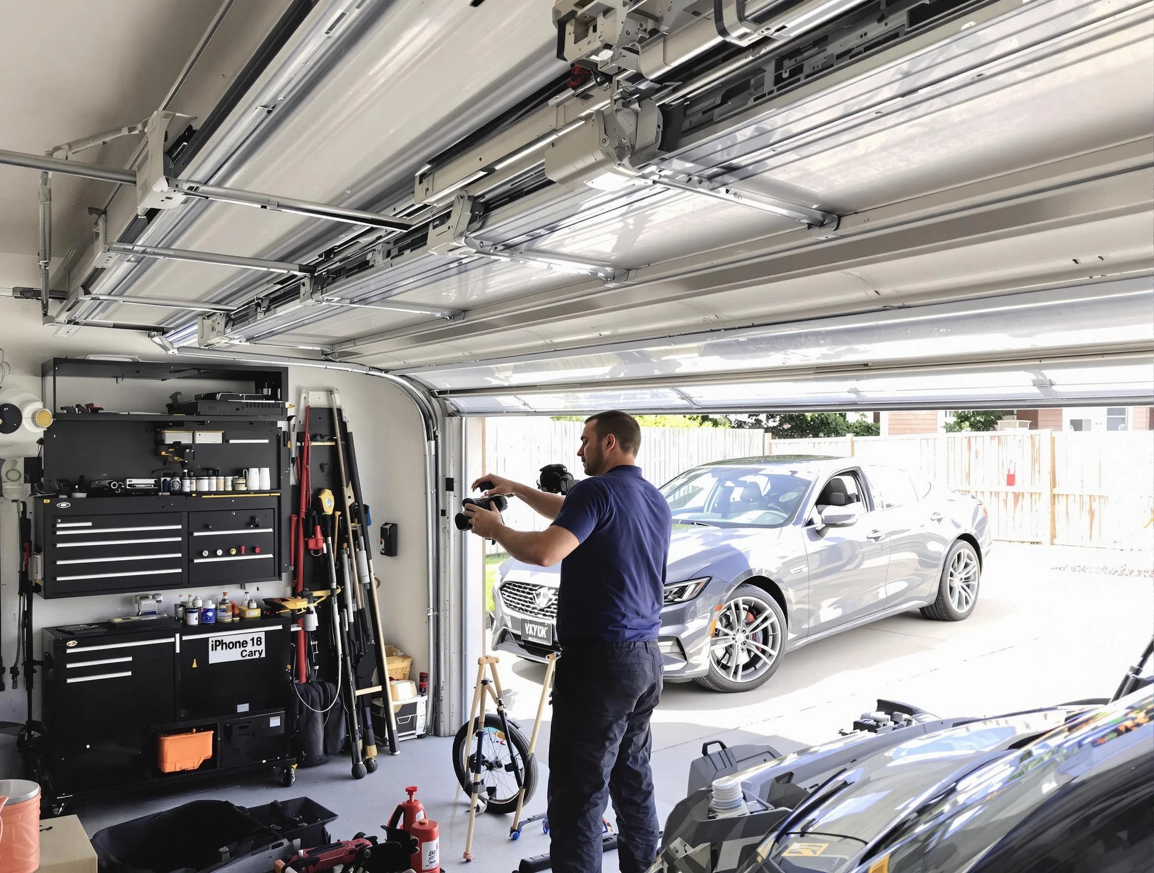 Aurora Garage Door Repair technician fixing noisy garage door in Aurora