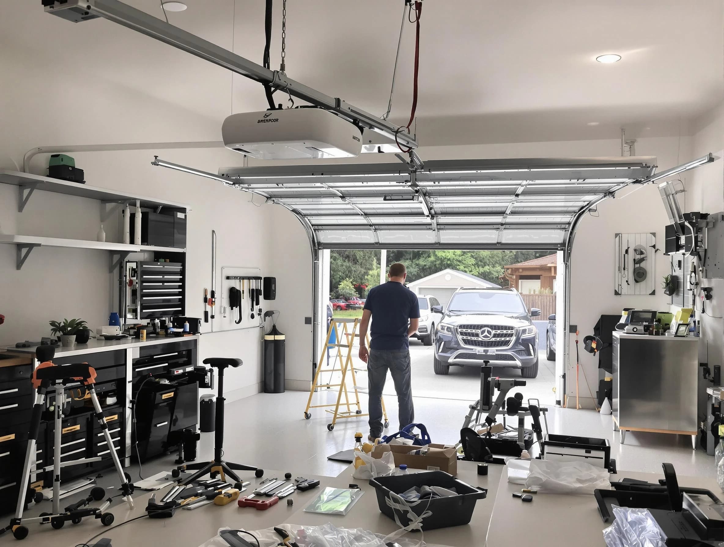 Garage door opener installation by Aurora Garage Door Repair in Aurora