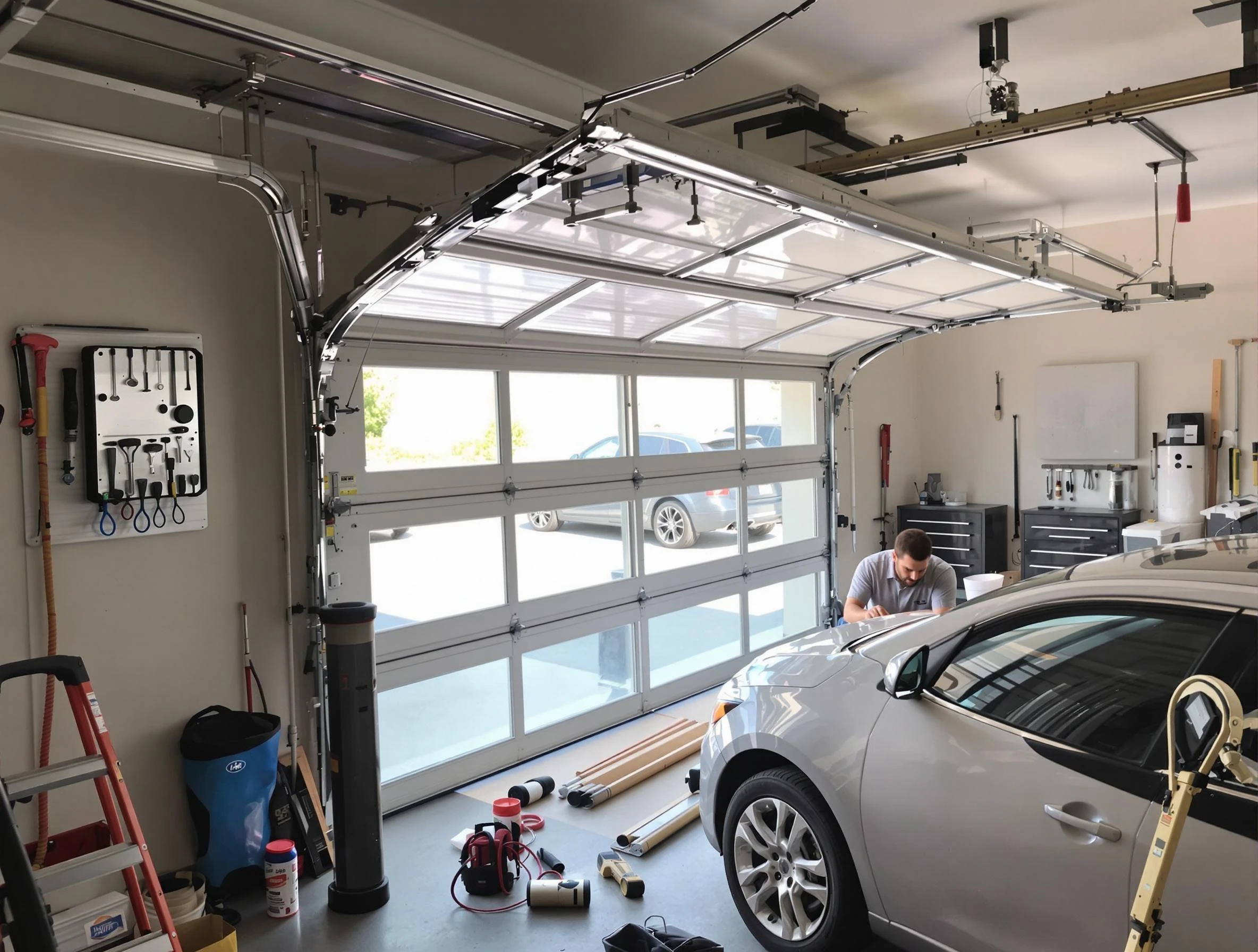 Garage door noise reduction service by Aurora Garage Door Repair in Aurora