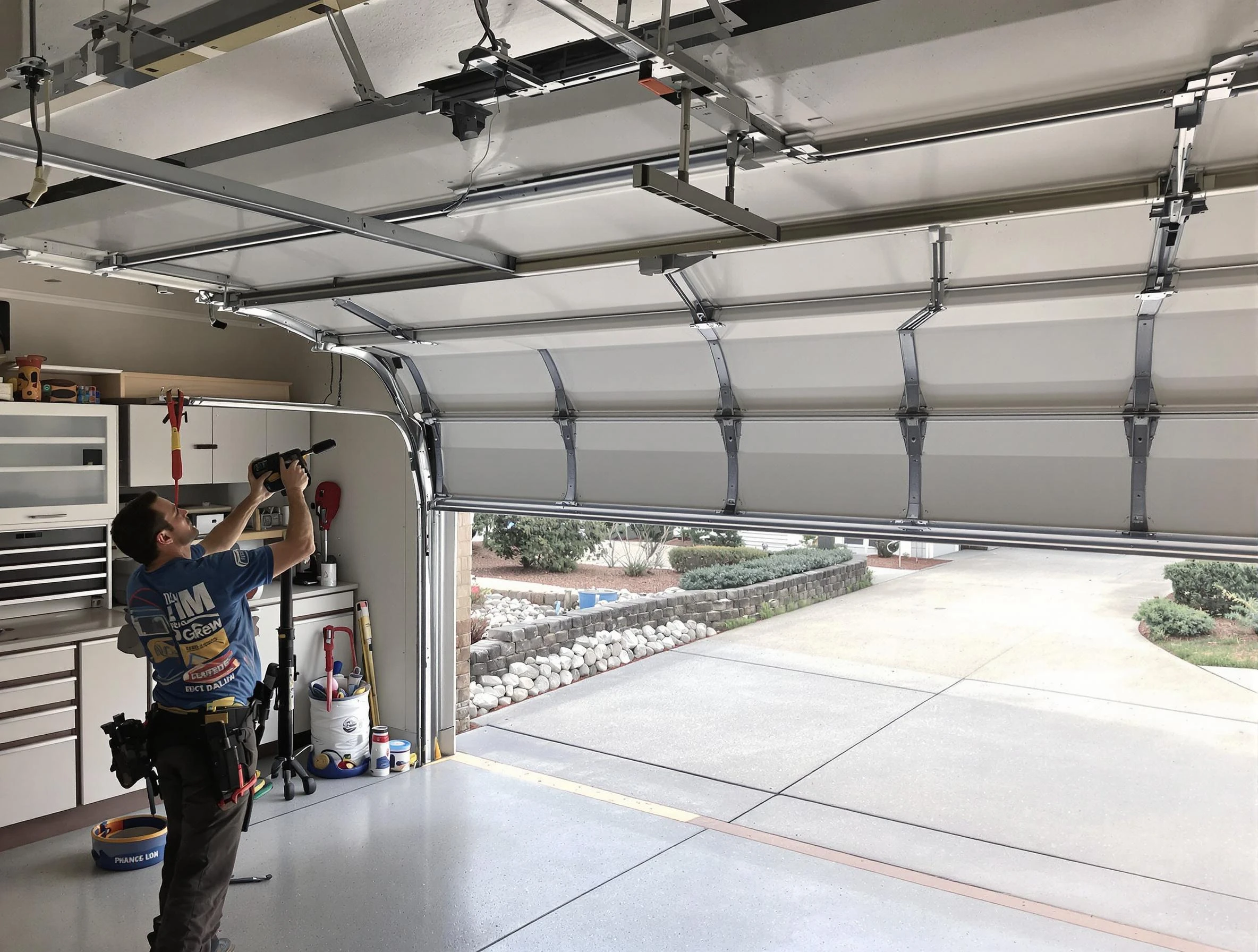 Garage door track repair service by Aurora Garage Door Repair in Aurora